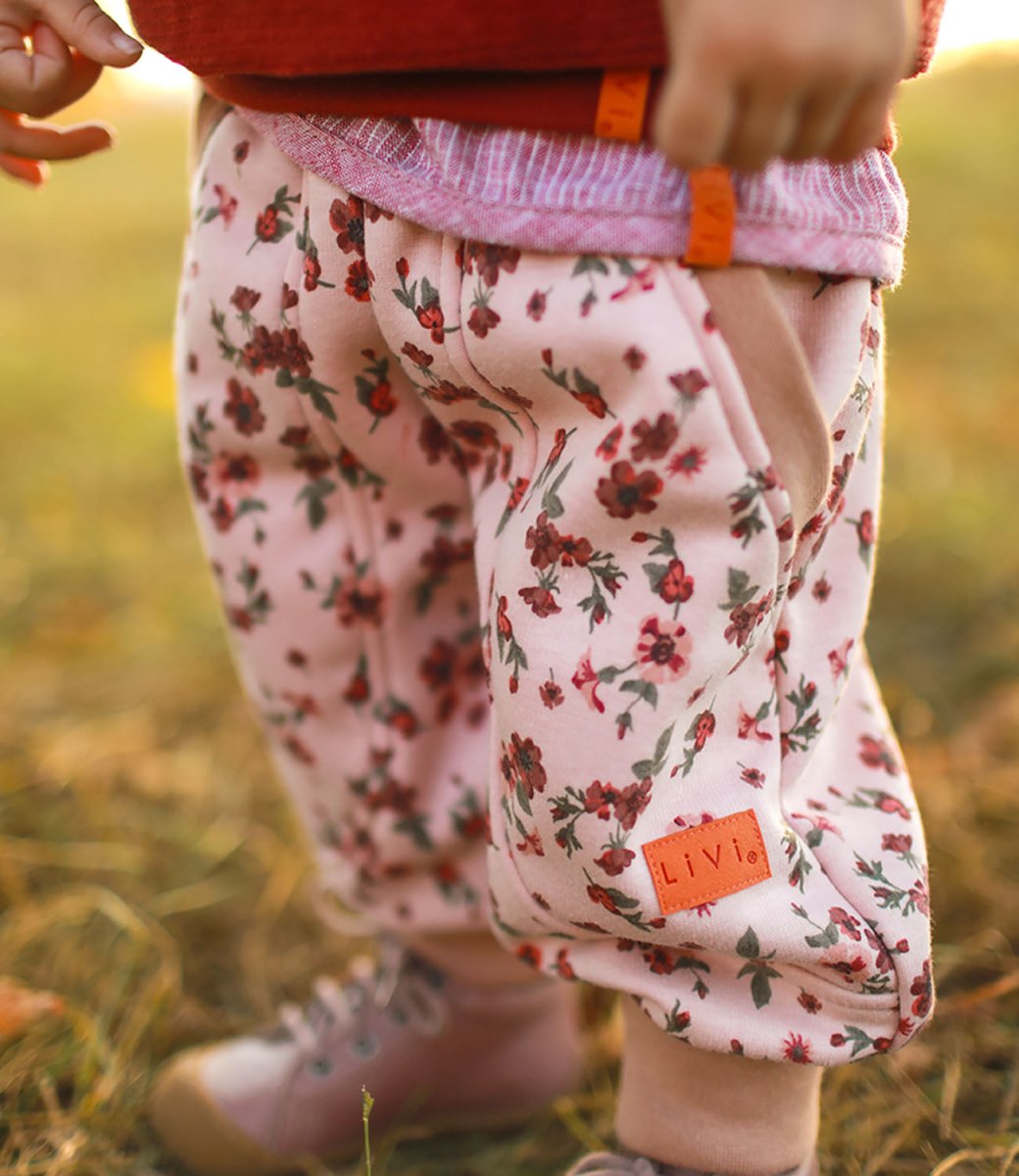 JOGGER FLEECE FLOWER APRICOT