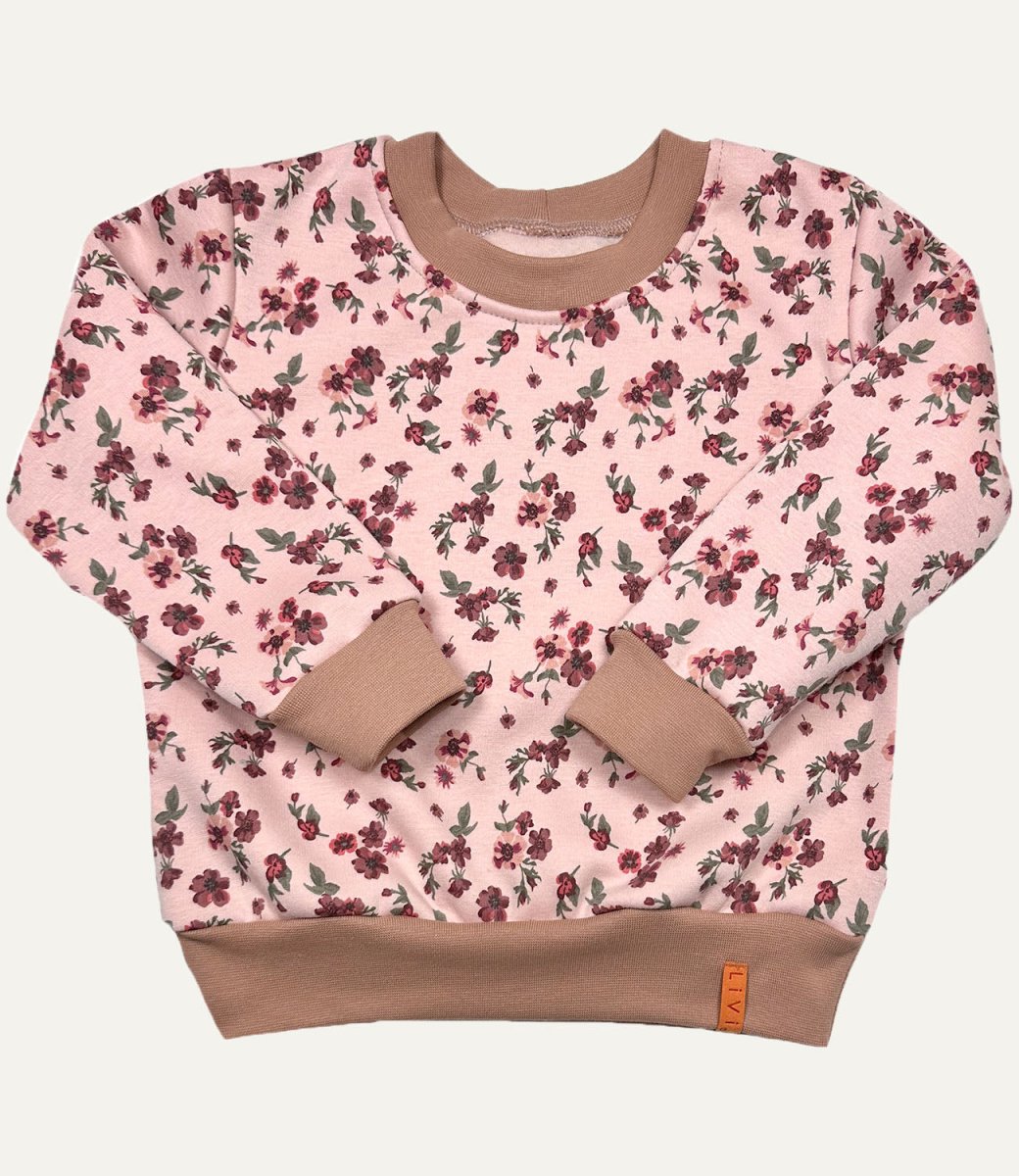 SWEATER FLEECE FLOWER APRICOT