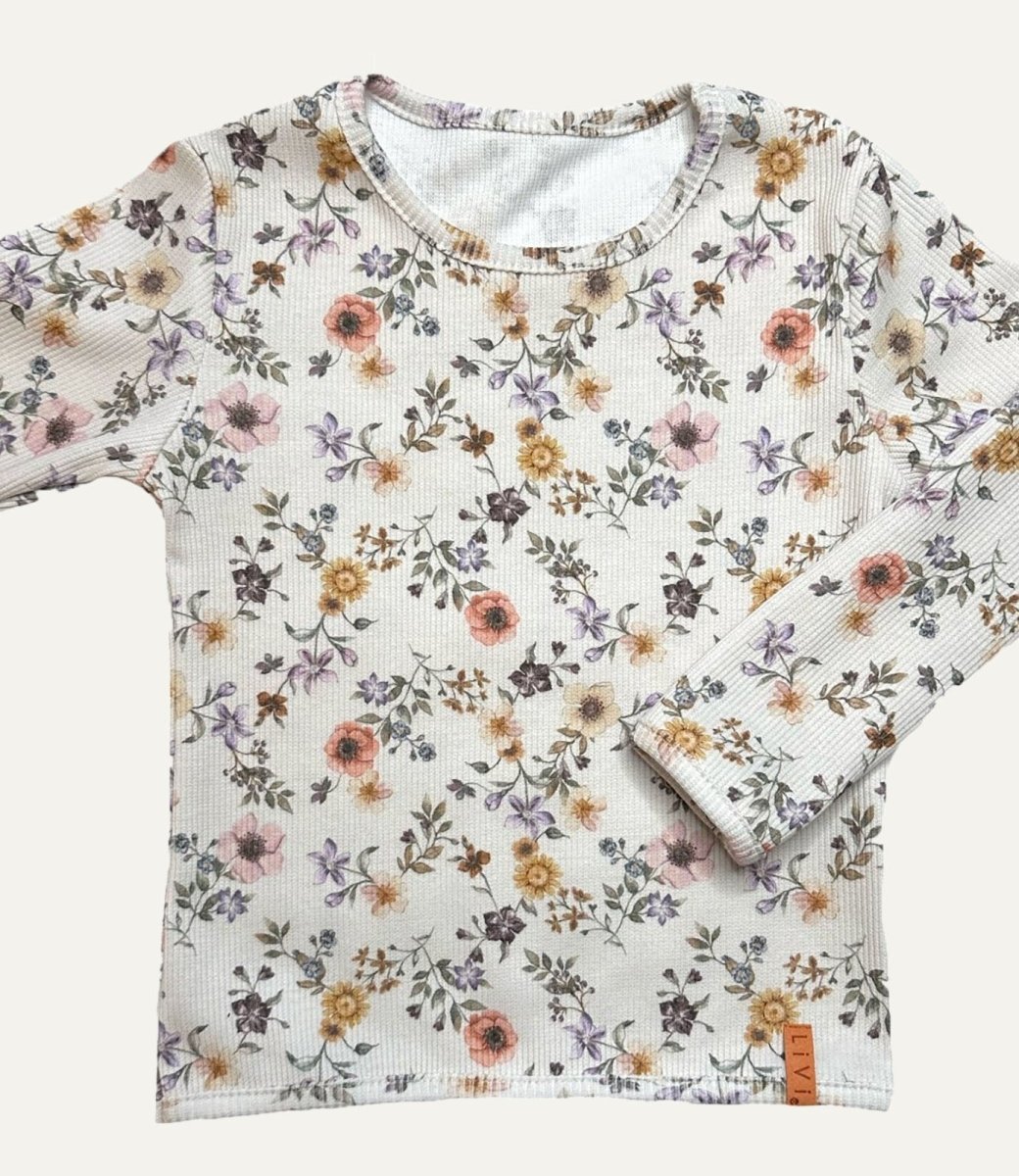 LANGARMSHIRT RIB flower creme